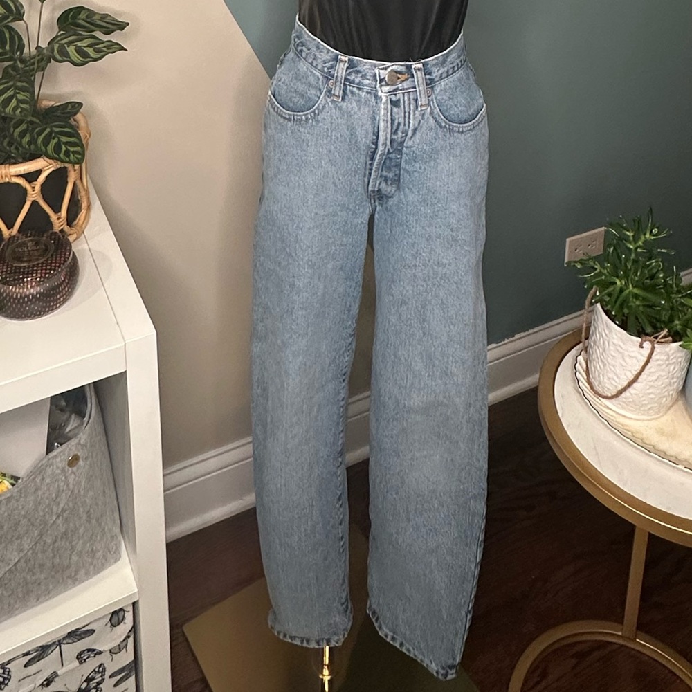 J.Crew Vintage Button Fly High-Waisted Straight-Leg Jeans Classic Denim 90s Sz 4